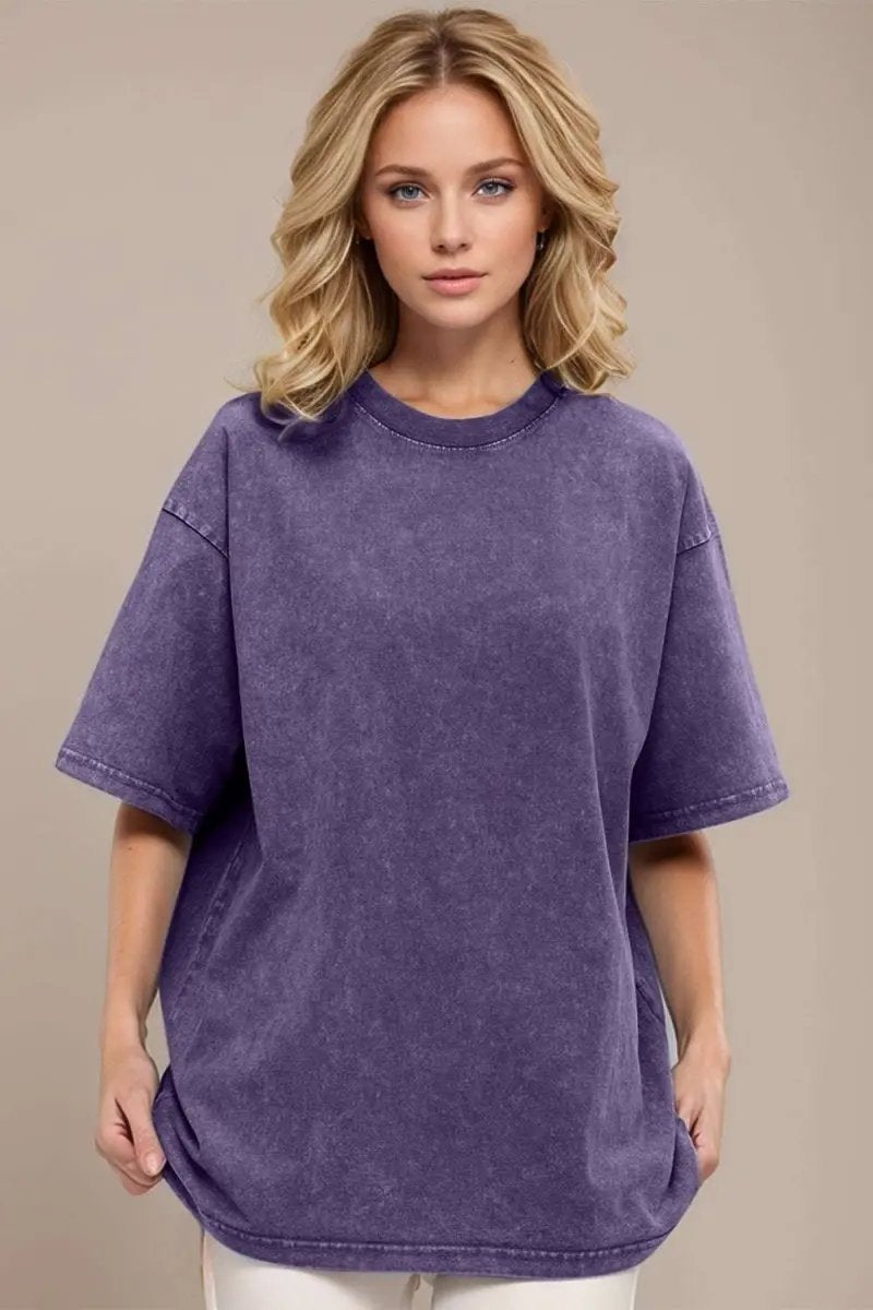 Basic Bae Round Neck Half Sleeve T-Shirt for Women - Love Salve
